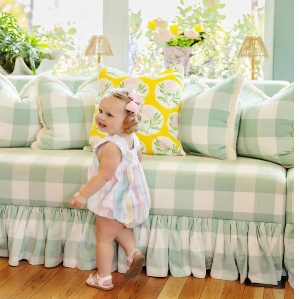 Beaufort Bonnet Babs Bubble Brunch Plate Plaid with Worth Avenue White Girl’s 3T
